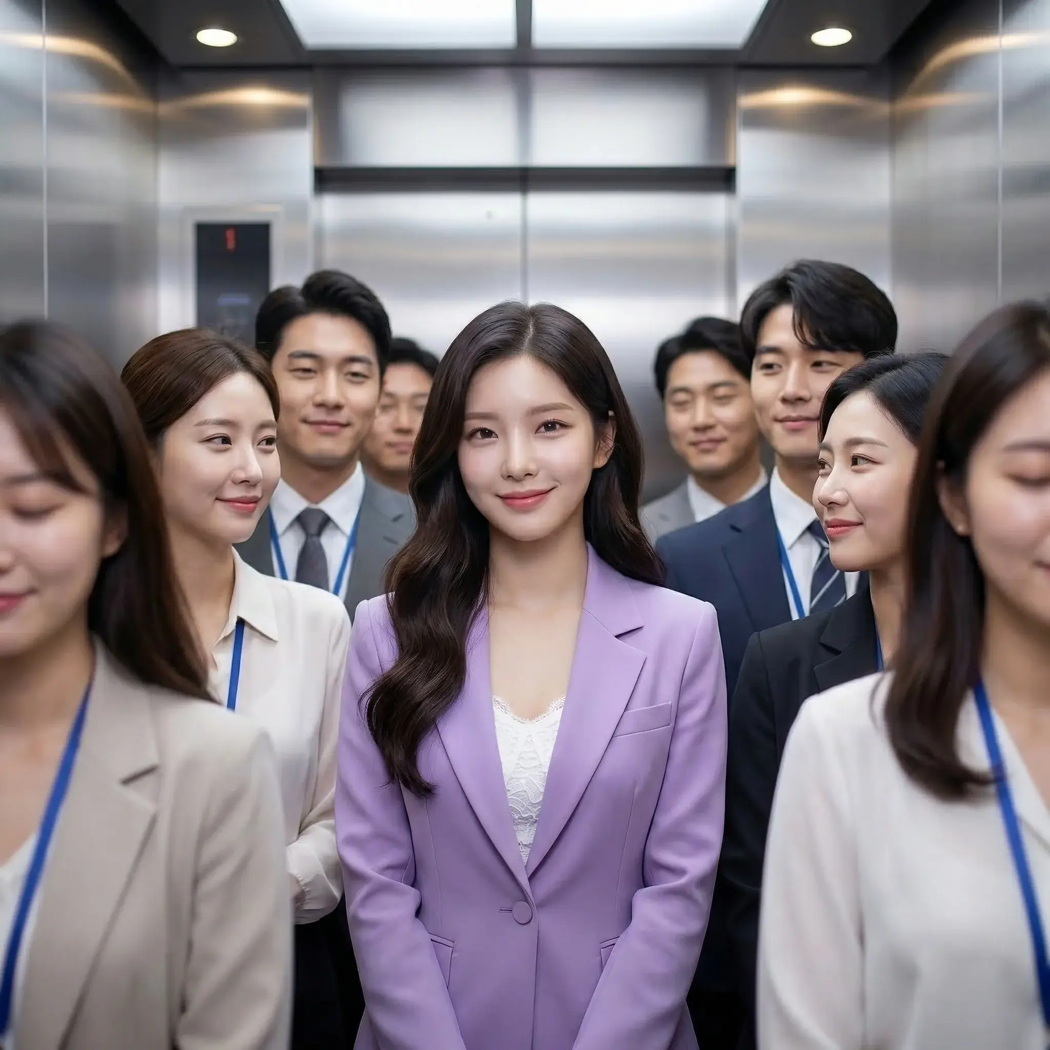 エレベーターで